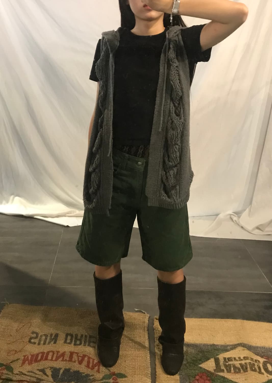 damage knit hoodie vest  상품이미지4