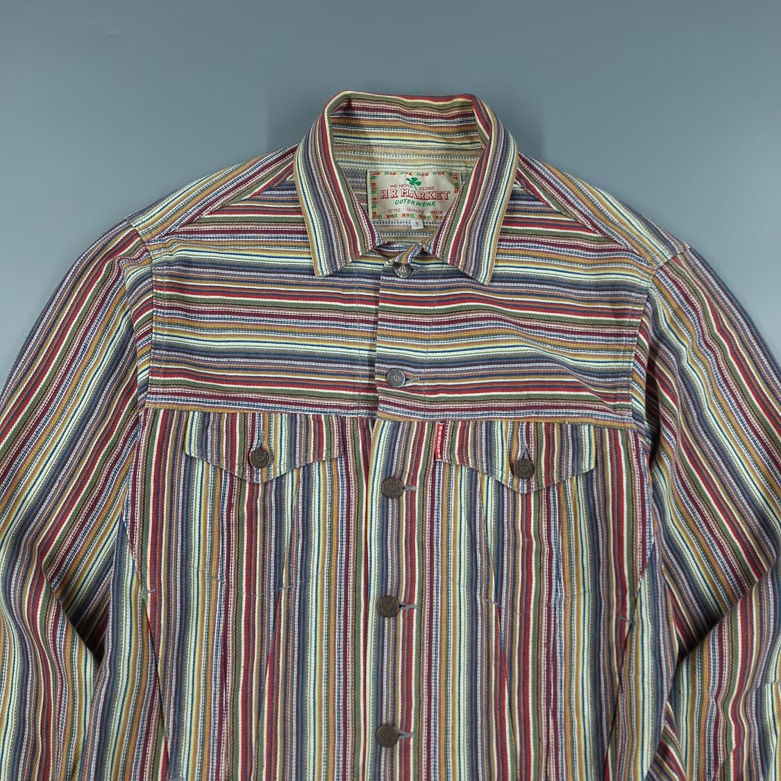 HRMARKEY 할리우드렌치마켓 멀티컬러 스트라이프 트러커자켓 캐주얼자켓 상품이미지4