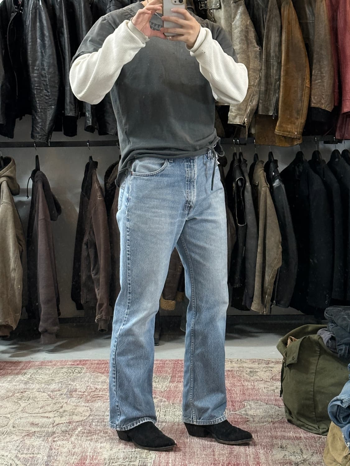 00's USA 저스틴 러프아웃 스웨이드 카우보이 웨스턴 부츠 상품이미지3