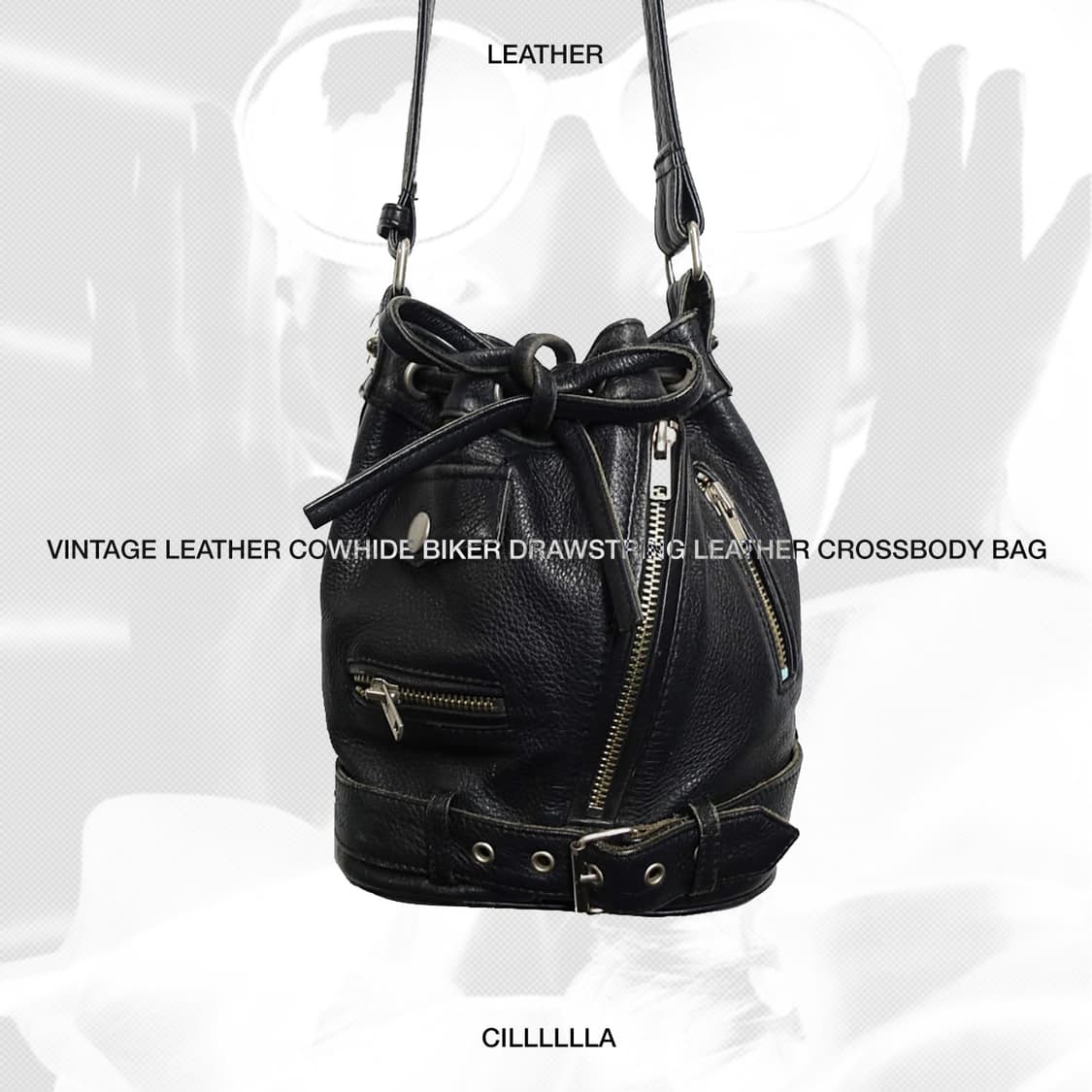 VINTAGE LEATHER 소가죽 바이커 복조리 레더 크로스백 상품이미지1