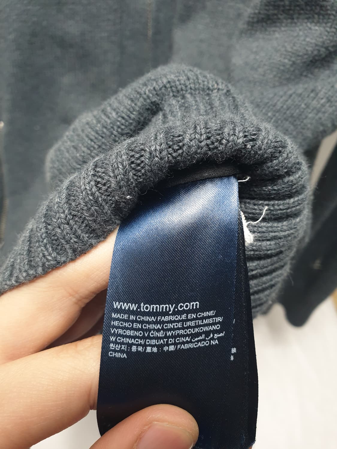 타미힐피거 니트 집업 가디건 그레이 L 상품이미지5