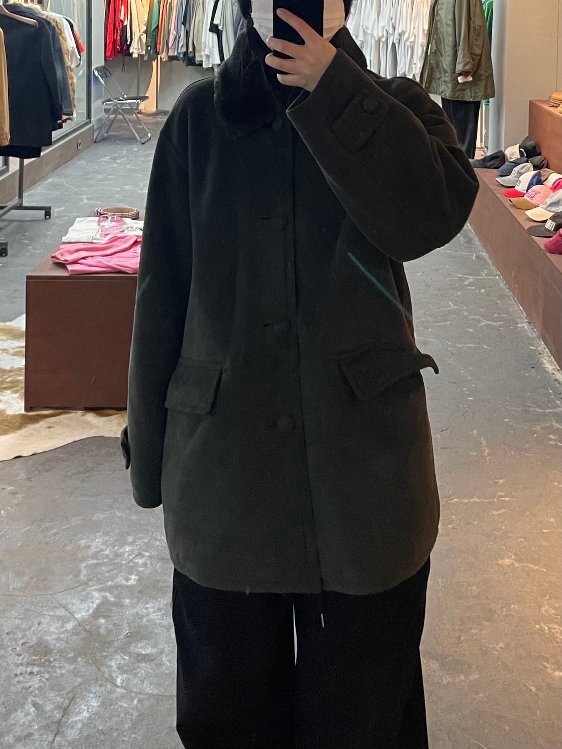 빌트모어 스웨이드 무스탕 하프 코트 H1917 상품이미지1