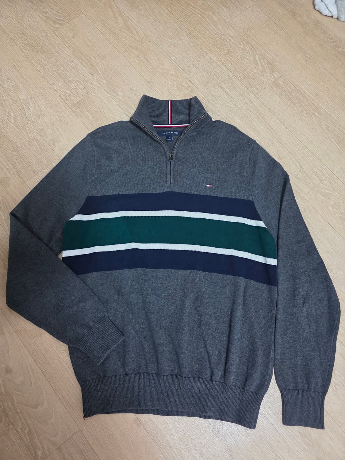 타미힐피거 코튼 반집업 니트 M 상품이미지1