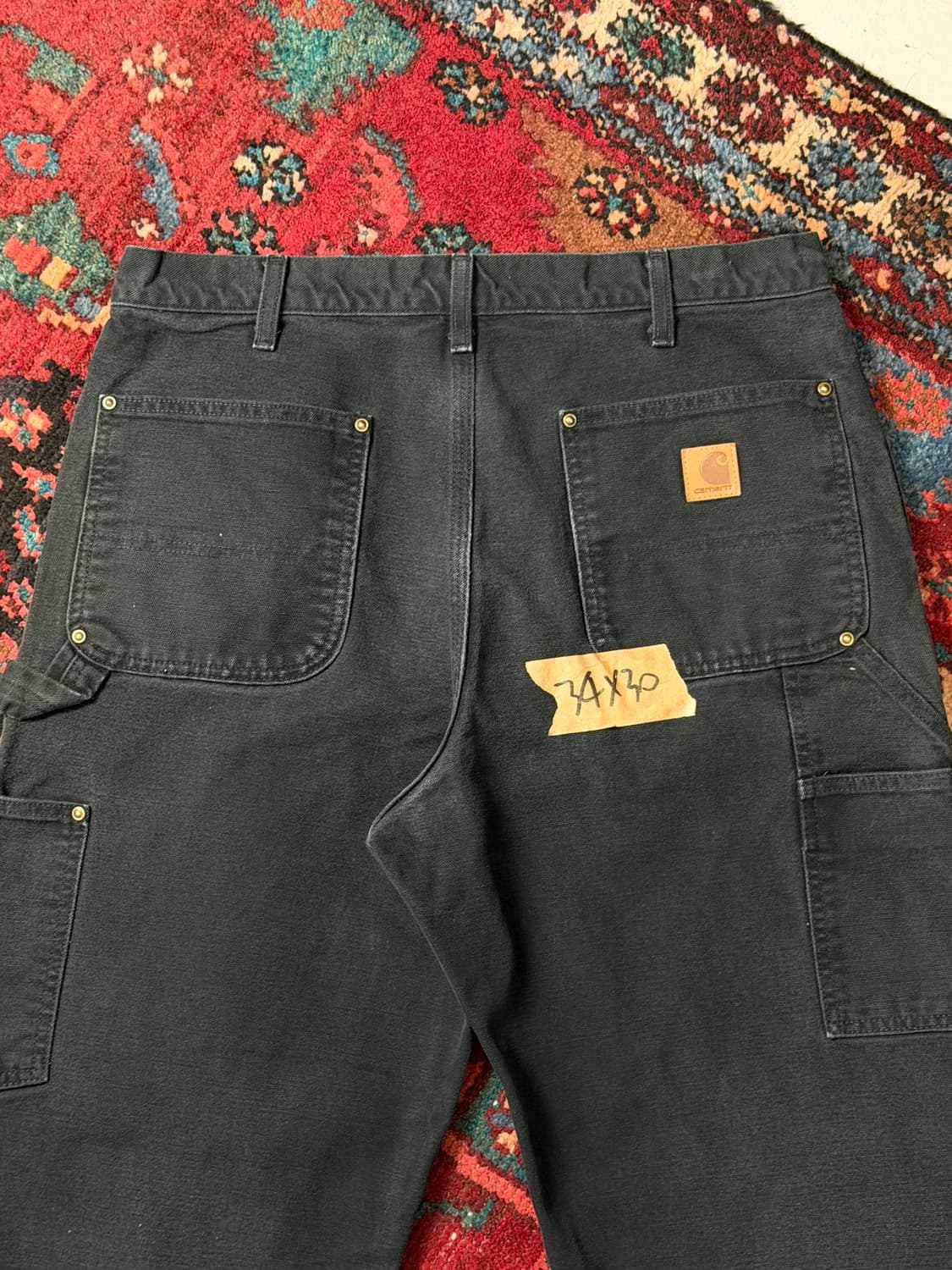 OG 칼하트 B136 더블니 팬츠 칼하트 썩블니 블랙 상품이미지6