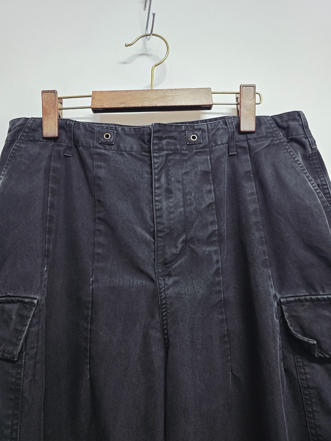 빅유니온 블랙 와이드 카고 바지 상품이미지4