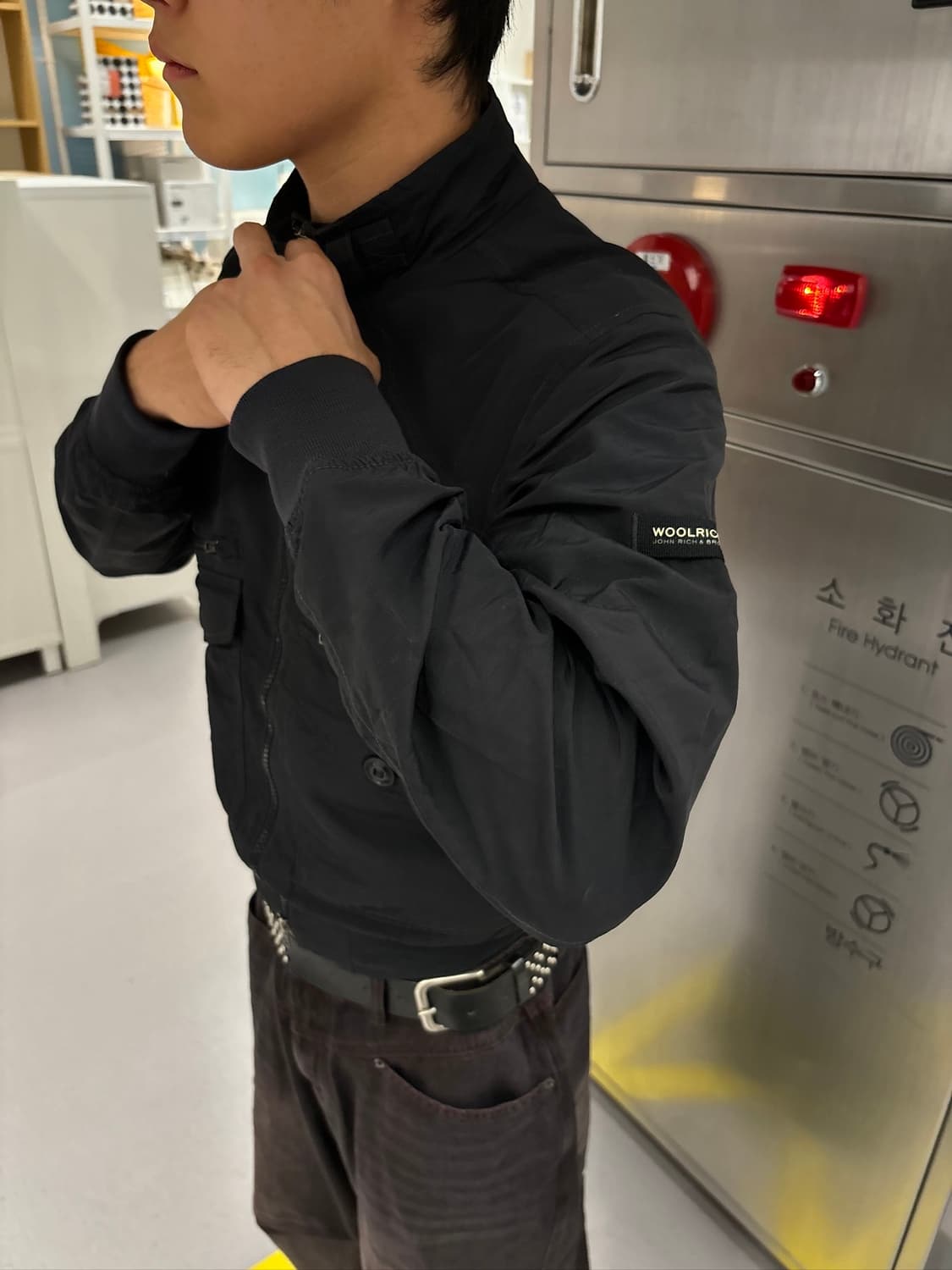 90s WOOLRICH 빈티지 블랙 세미크롭 jk 상품이미지3