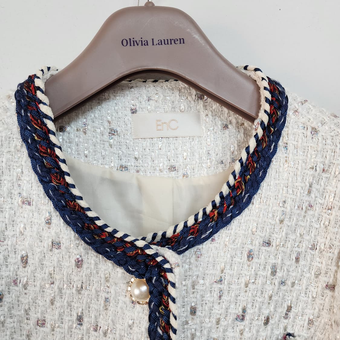 ENC 트위드 자켓 아이보리 상품이미지2