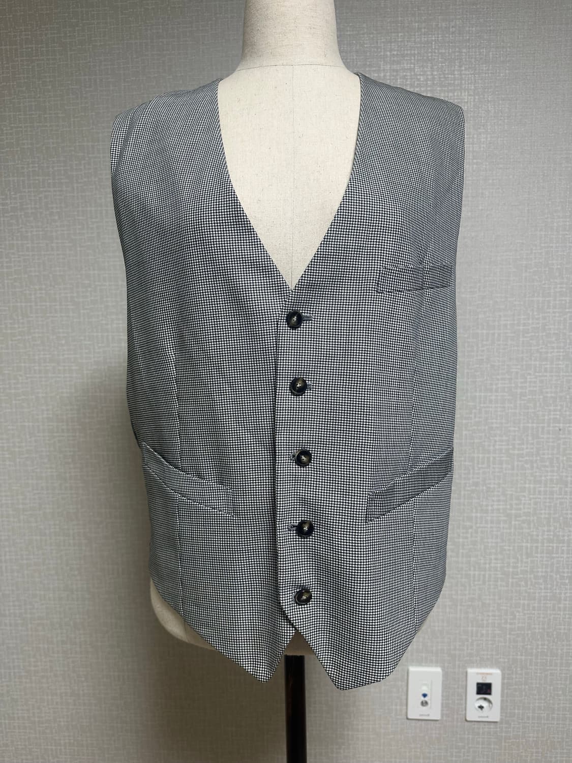 수제맞춤정장.도멜원단 하운드투스슈트 상의,하의,베스트 풀세트  상품이미지6