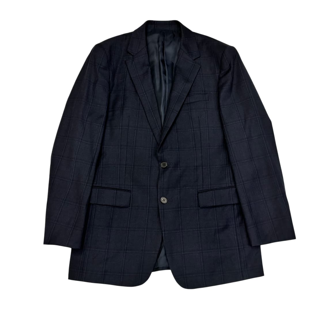 솔리드옴므 로로피아나 네이비 체크 블레이저 상품이미지1
