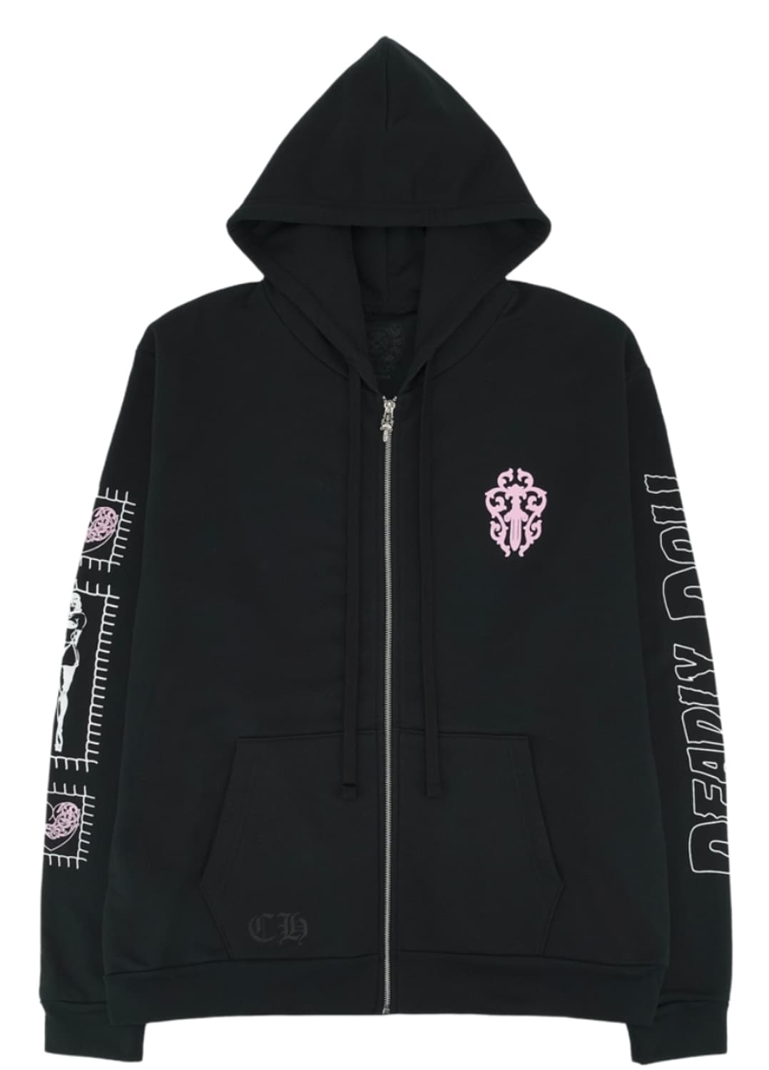 [L] 크롬하츠 홀스슈 바인 대거 데들리돌 집업 후드 블랙 상품이미지3