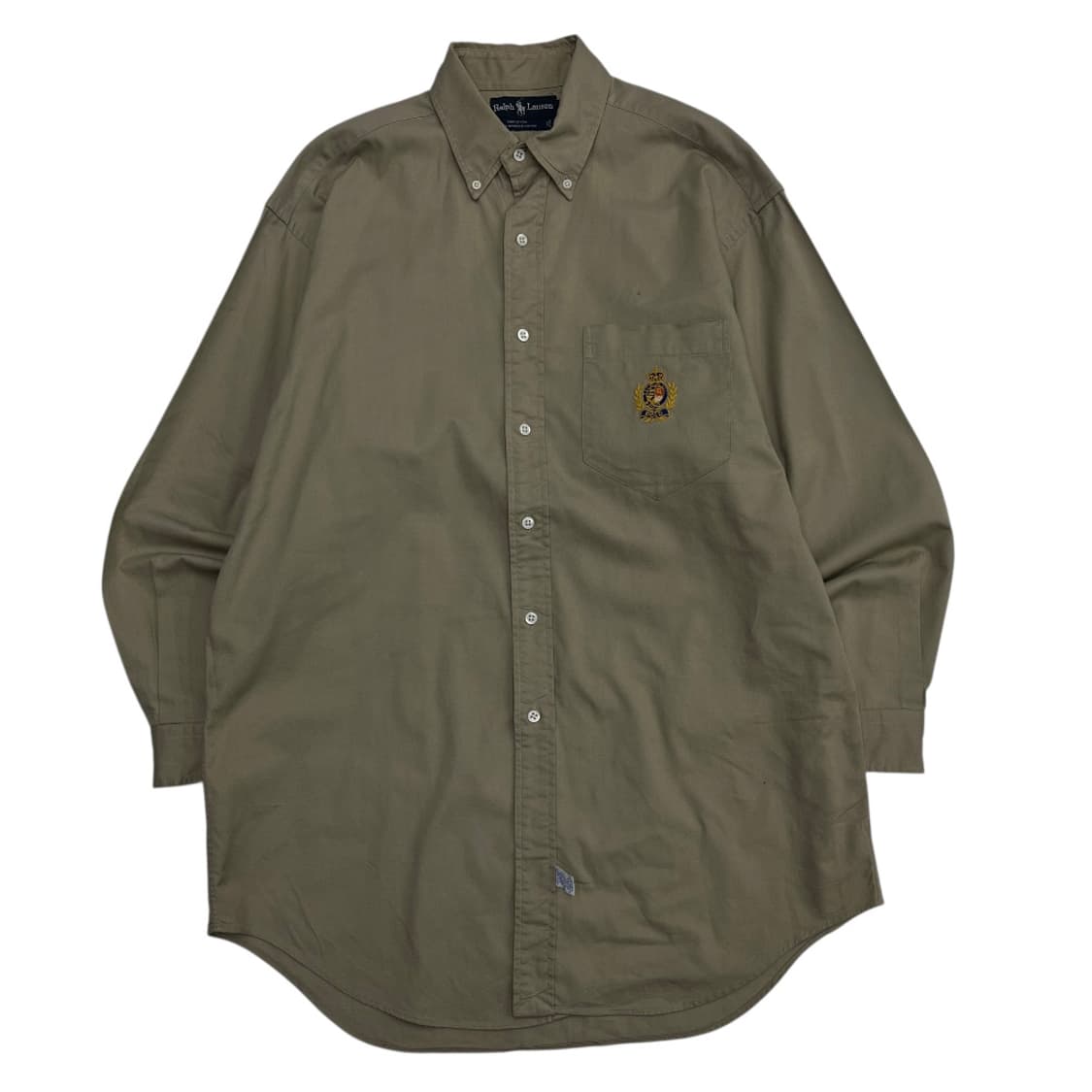 폴로 랄프로렌 왕관로고 베이지 셔츠 M 상품이미지2