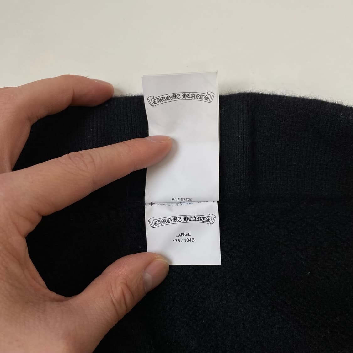[L] 크롬하츠 니트 캐시미어 스크립트 팬츠 블랙 상품이미지8