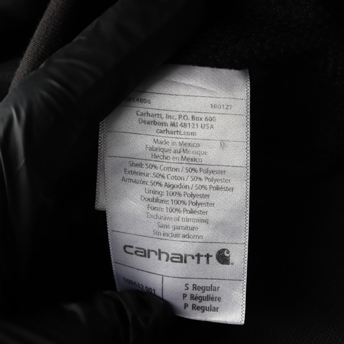 칼하트 블랙 후드 집업 헤비웨이트 S 상품이미지7