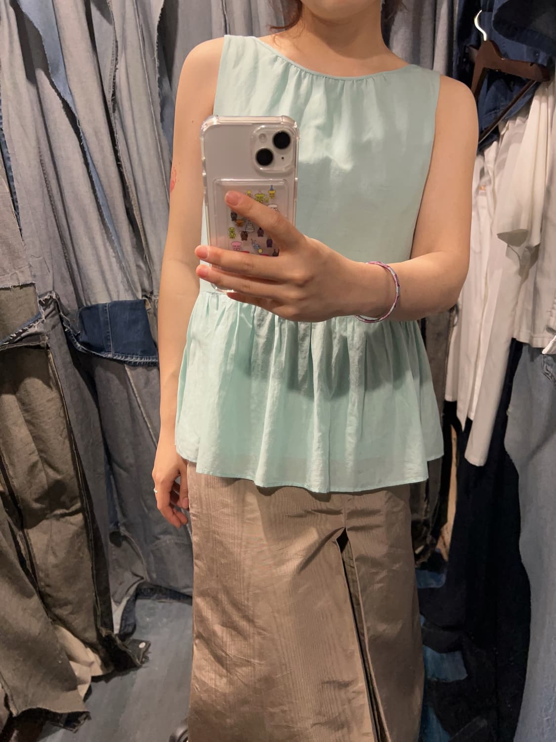 44-55 ) MARELLA Aqua Gather Blouse 상품이미지3