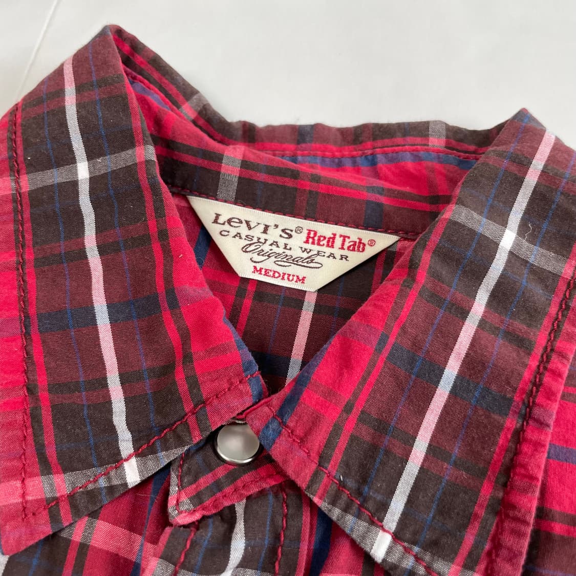 리바이스 빈티지 레드탭 빅요크 웨스턴 체크셔츠 펄스냅 M 상품이미지3