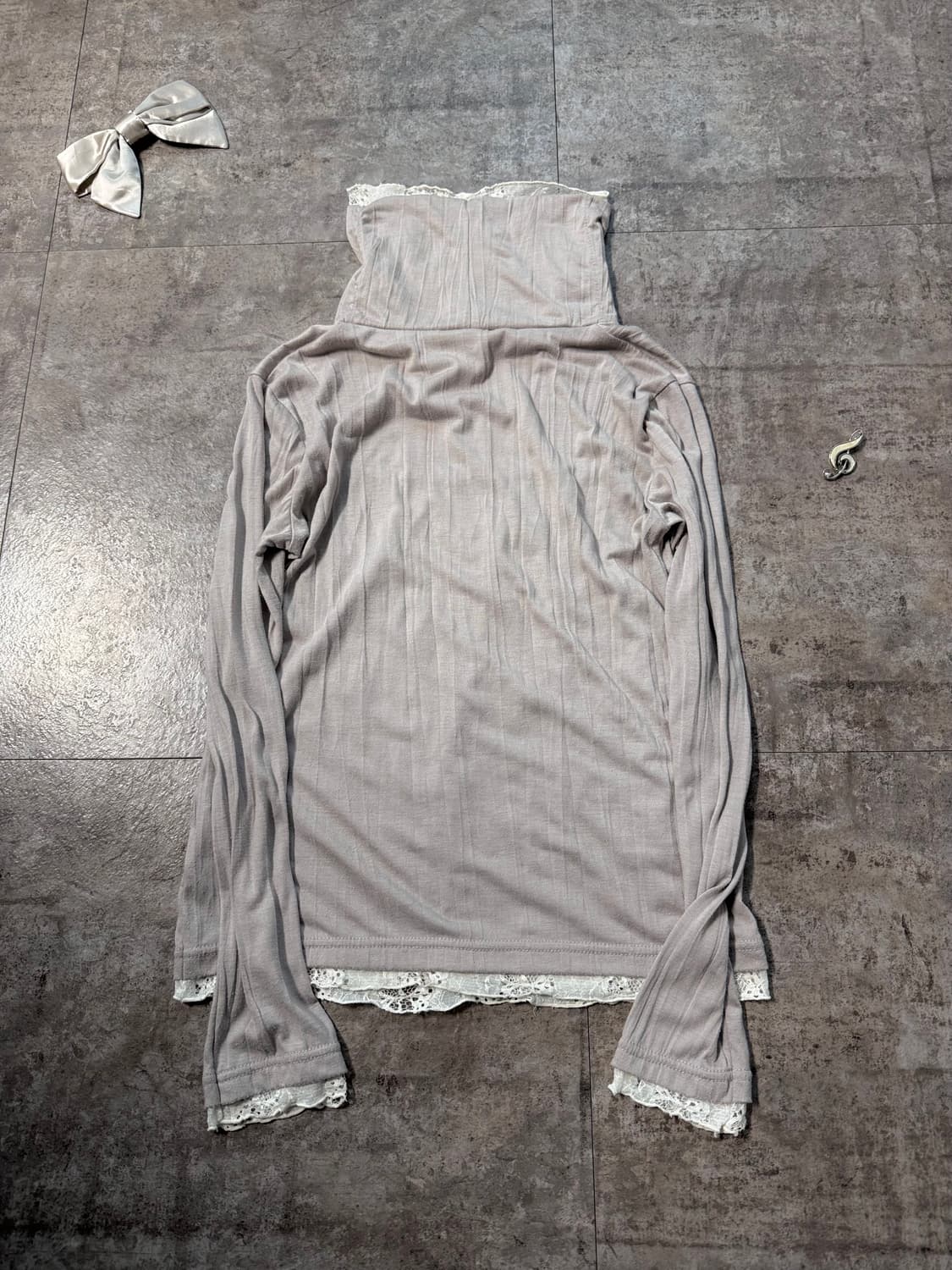 레이스 셔링 폴라넥 티 상품이미지4