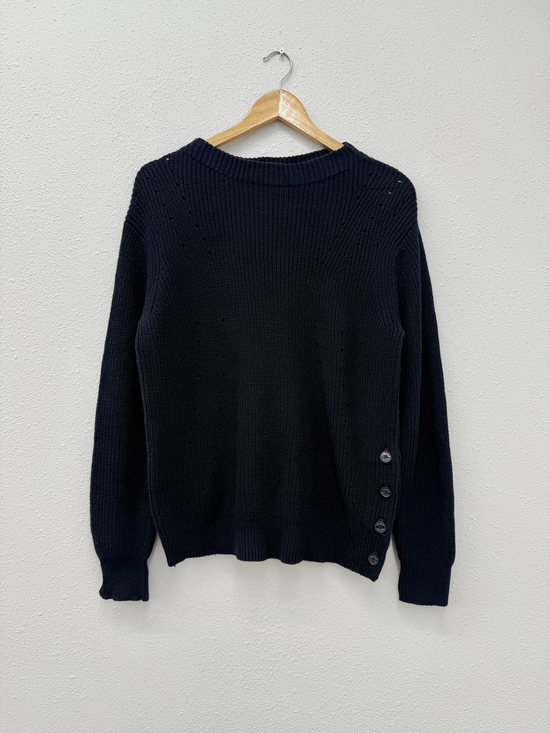 빈티지 네이비 사이드 단추 니트 상품이미지1