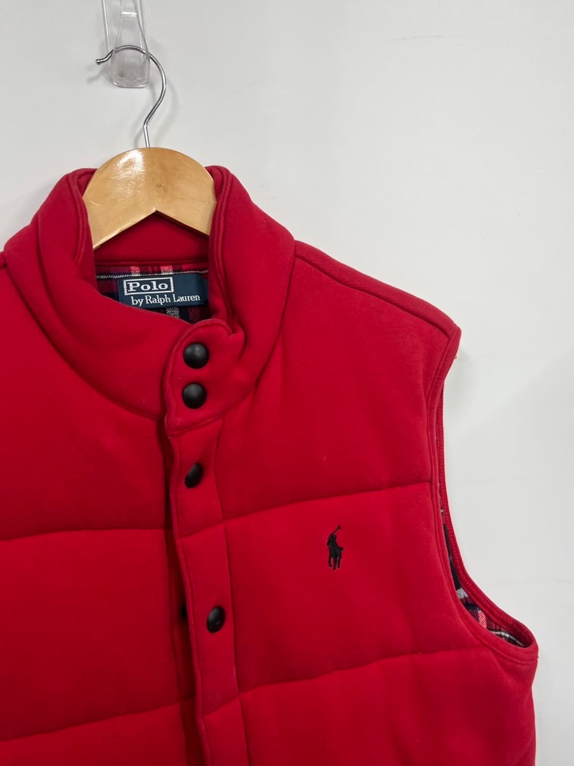 폴로 랄프로렌 안감 체크 패딩 조끼 베스트 상품이미지2