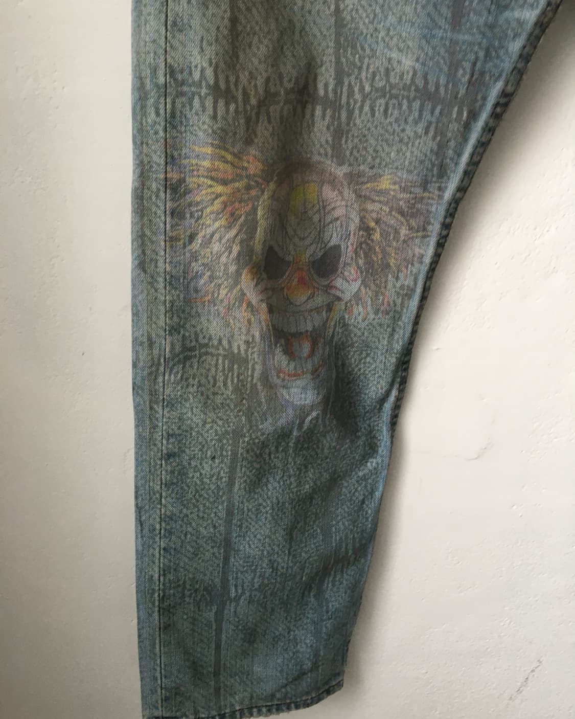 Graphic printing rework denim pants 상품이미지4