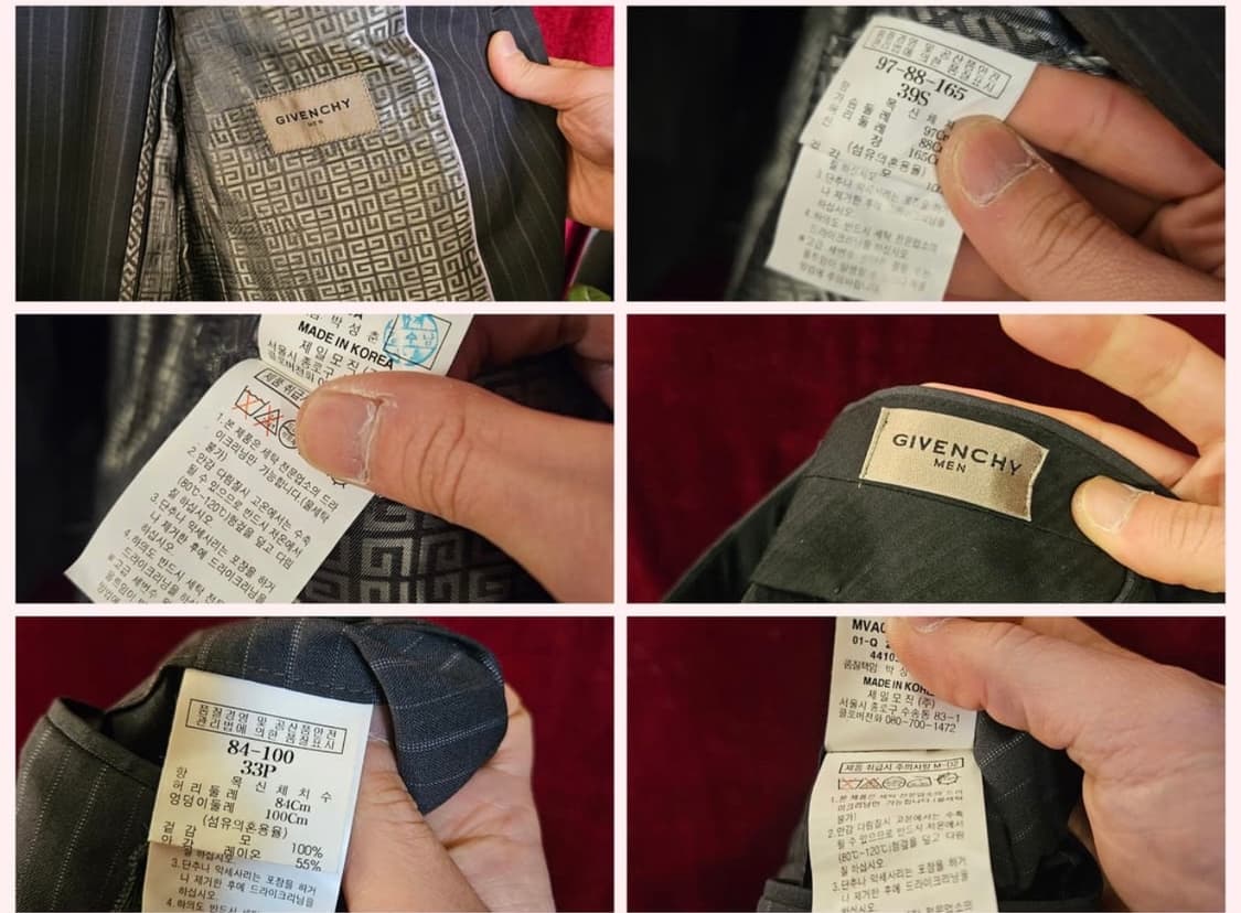 지방시(GIVENCHY) 챠콜 스트라이프 정장 셋업(95-100) 상품이미지7