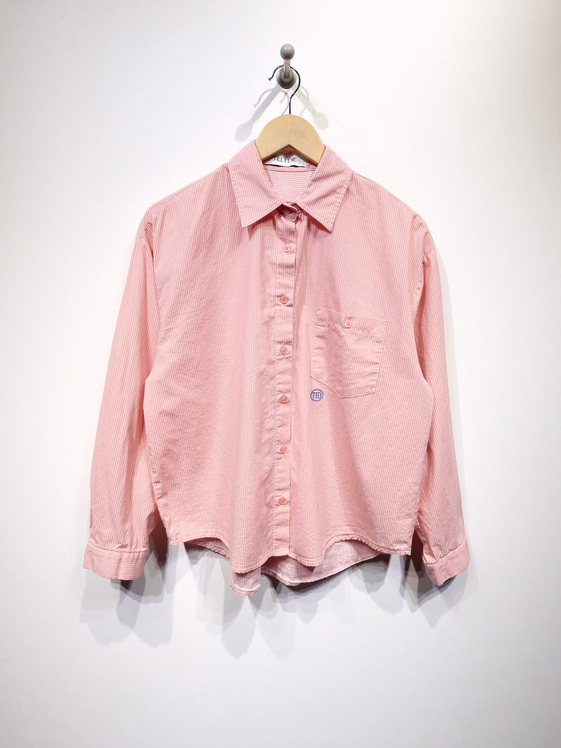 TILLIDIE 틸아이다이 TD로고 스트라이프 셔츠 핑크 상품이미지3