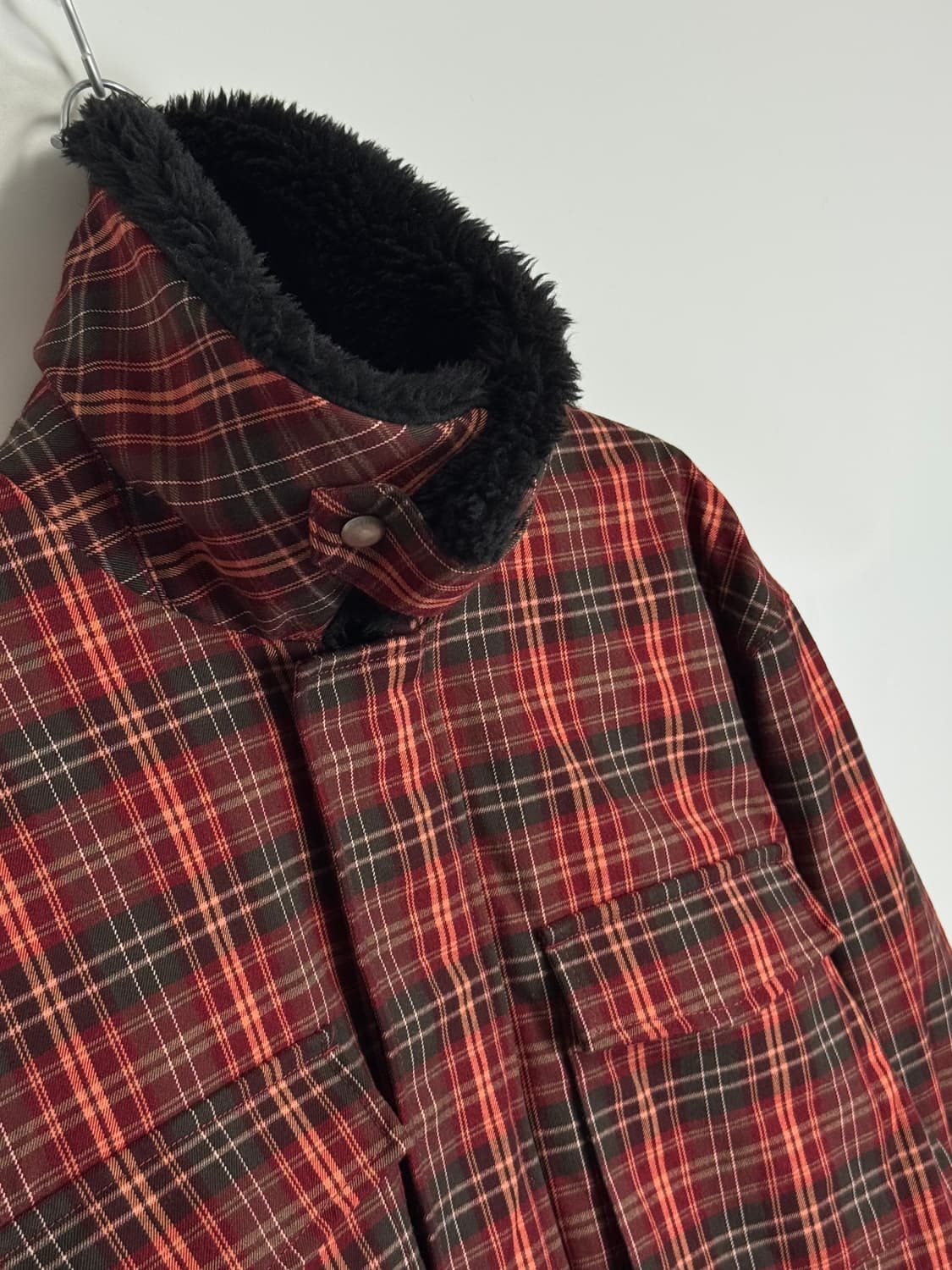 GU X 뷰티풀 피플 체크 보아 후리스 플리스 자켓 블루종 L 상품이미지4