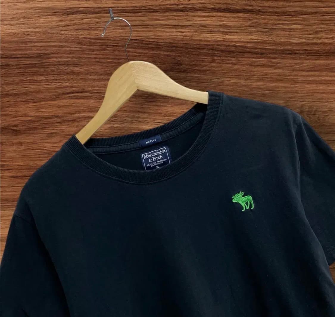아베크롬비 A&F 녹색 무스 로고 반팔 티셔츠 XL 상품이미지2