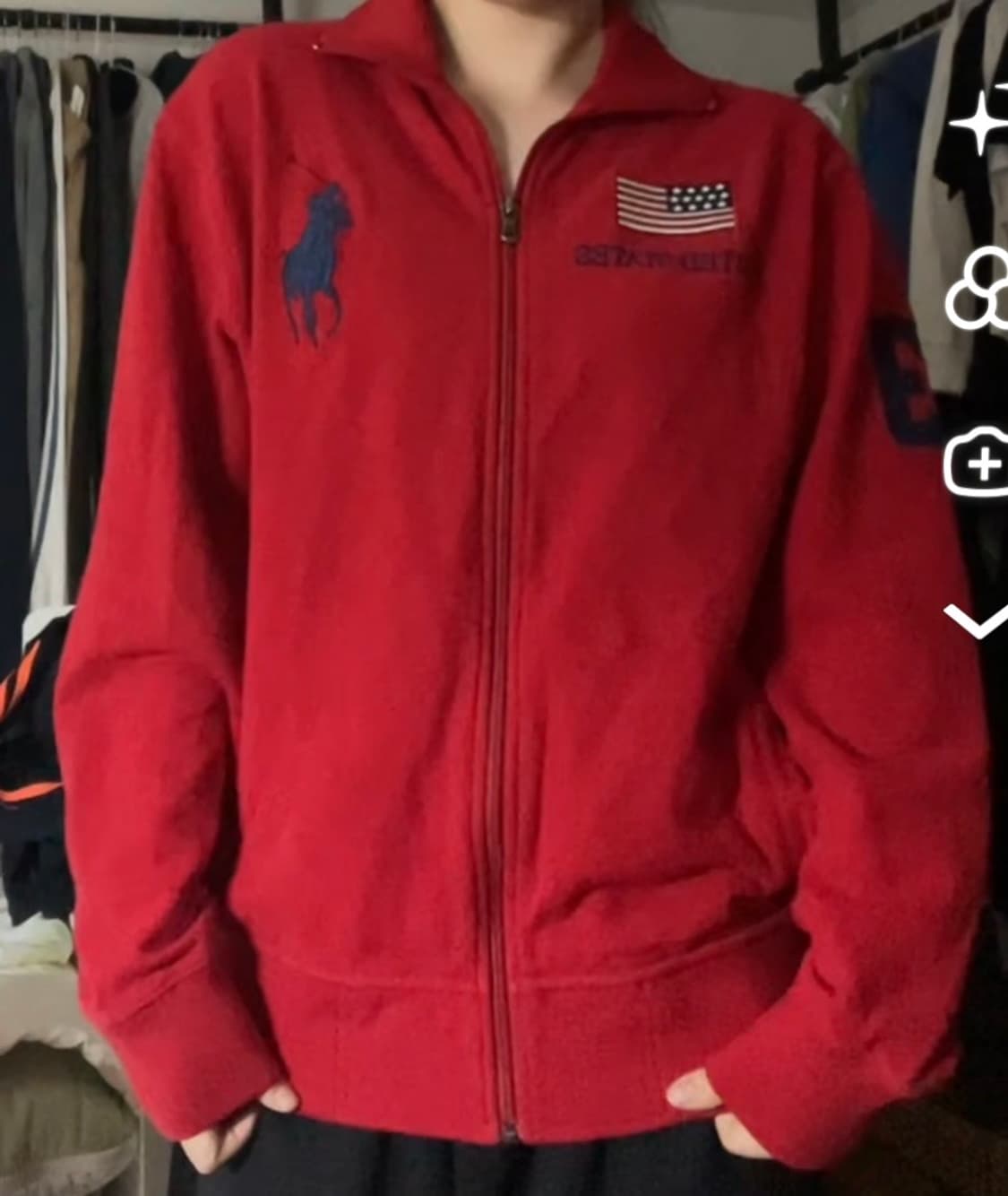 폴로 랄프 로렌 빅포니 USA 성조기 집업 레드 상품이미지6