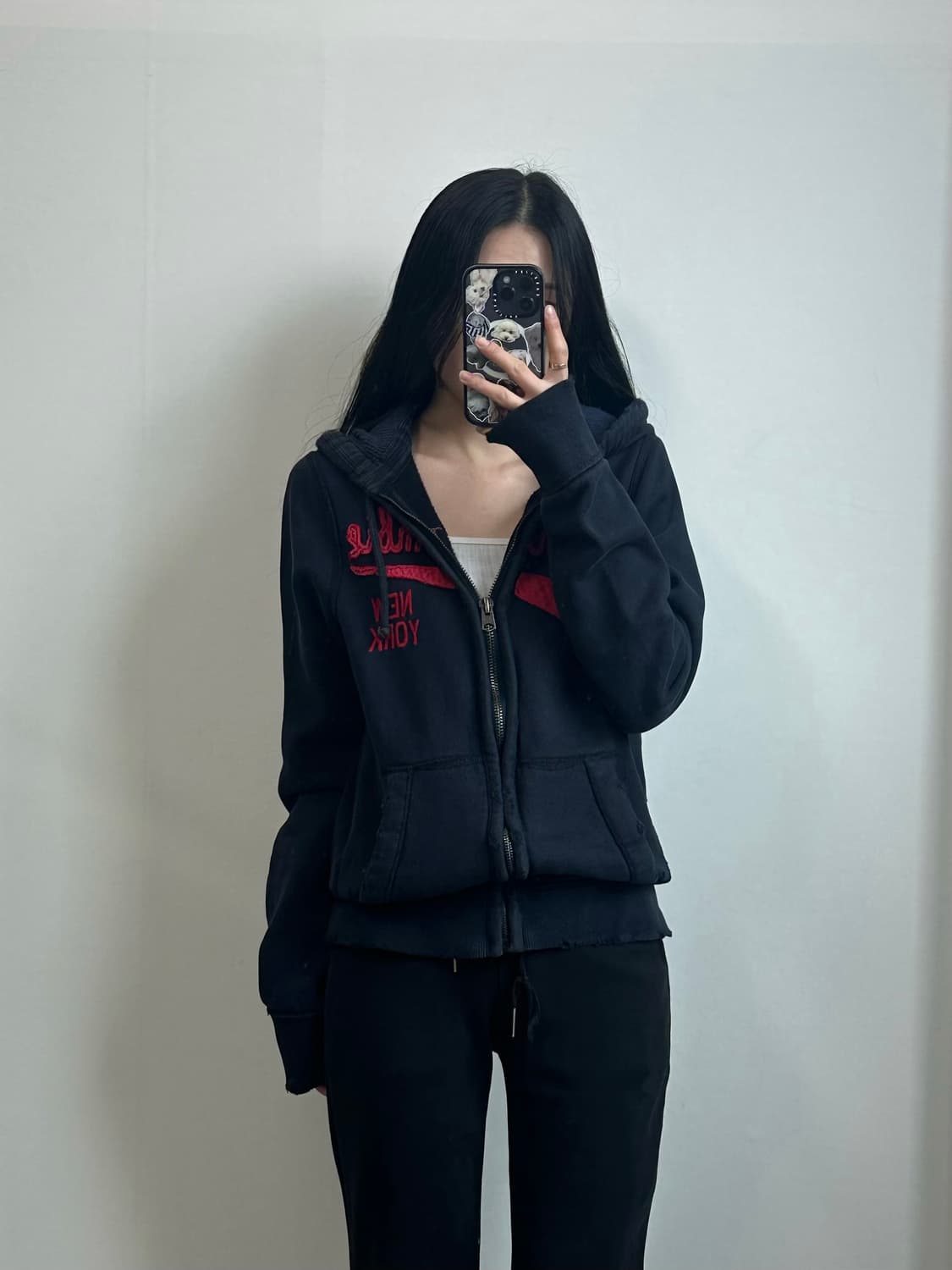 아베크롬비 y2k 와투케 헤비코튼 네이비 후드집업 상품이미지1