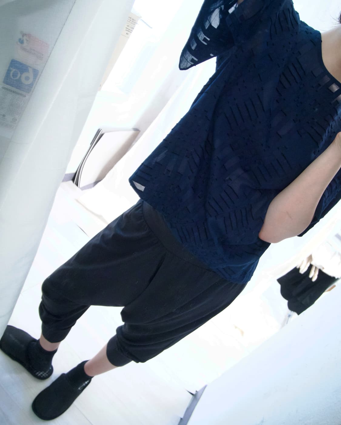 [MICHAA] mixed pattern short sleeve top 상품이미지2