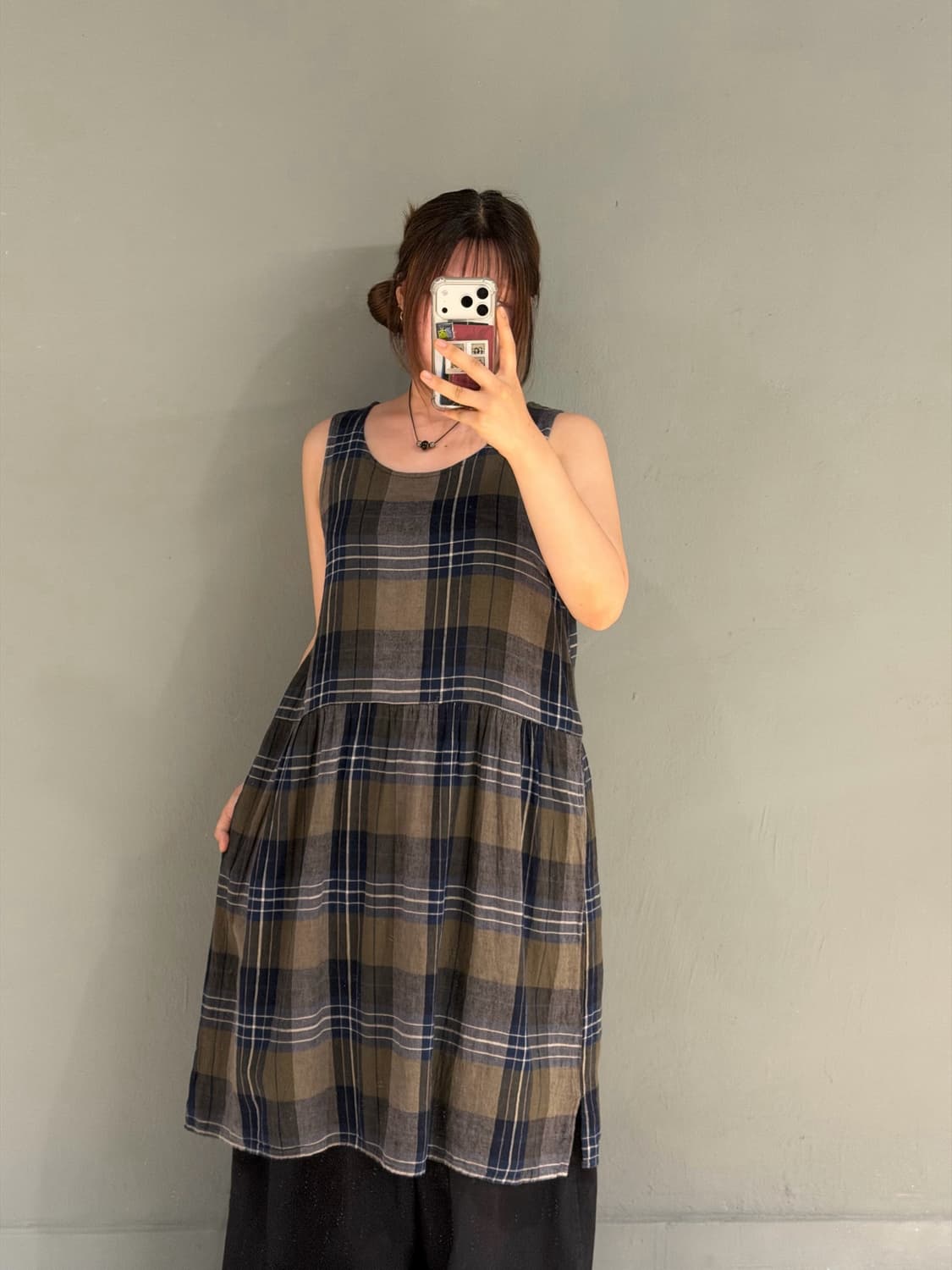 nerd check pattern one-piece 상품이미지2