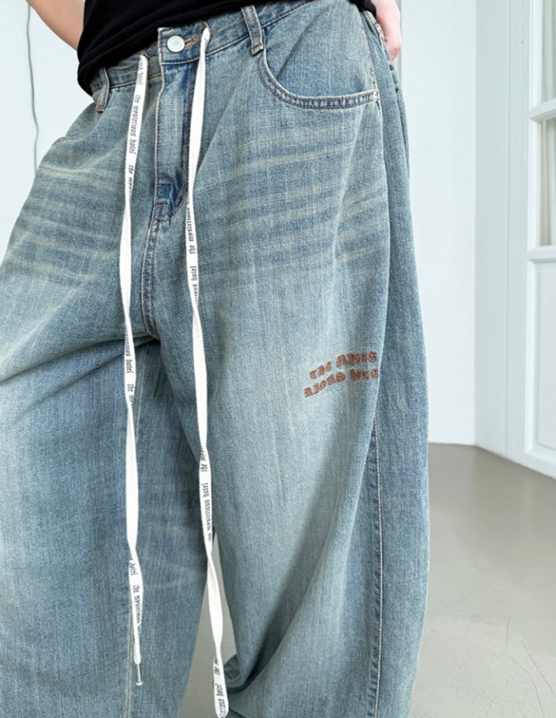 미스테리어스호텔 logo strap jeans 상품이미지3