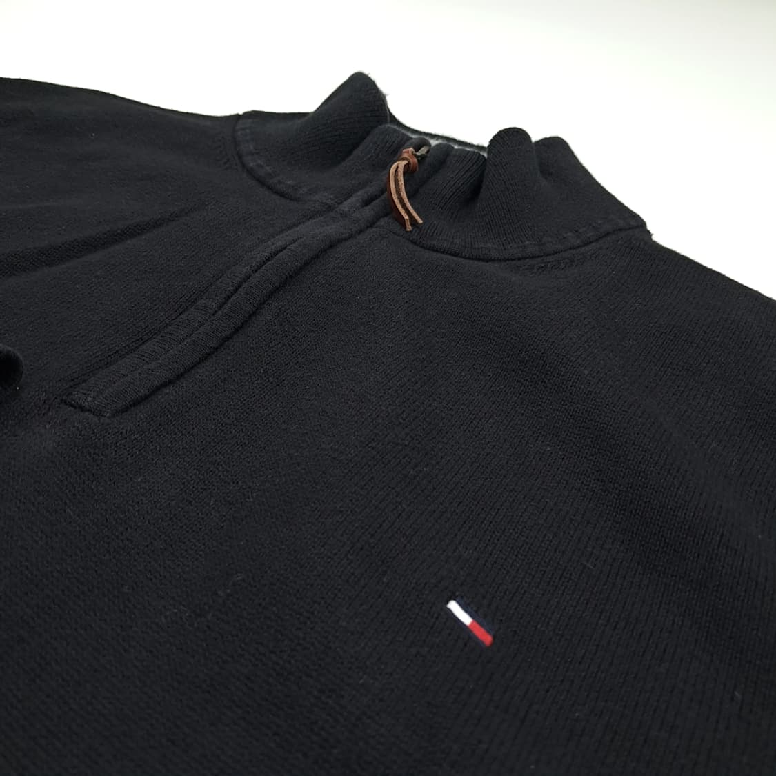CN707 2XL 타미힐피거 블랙 하프집업 니트 스웨터 상품이미지5