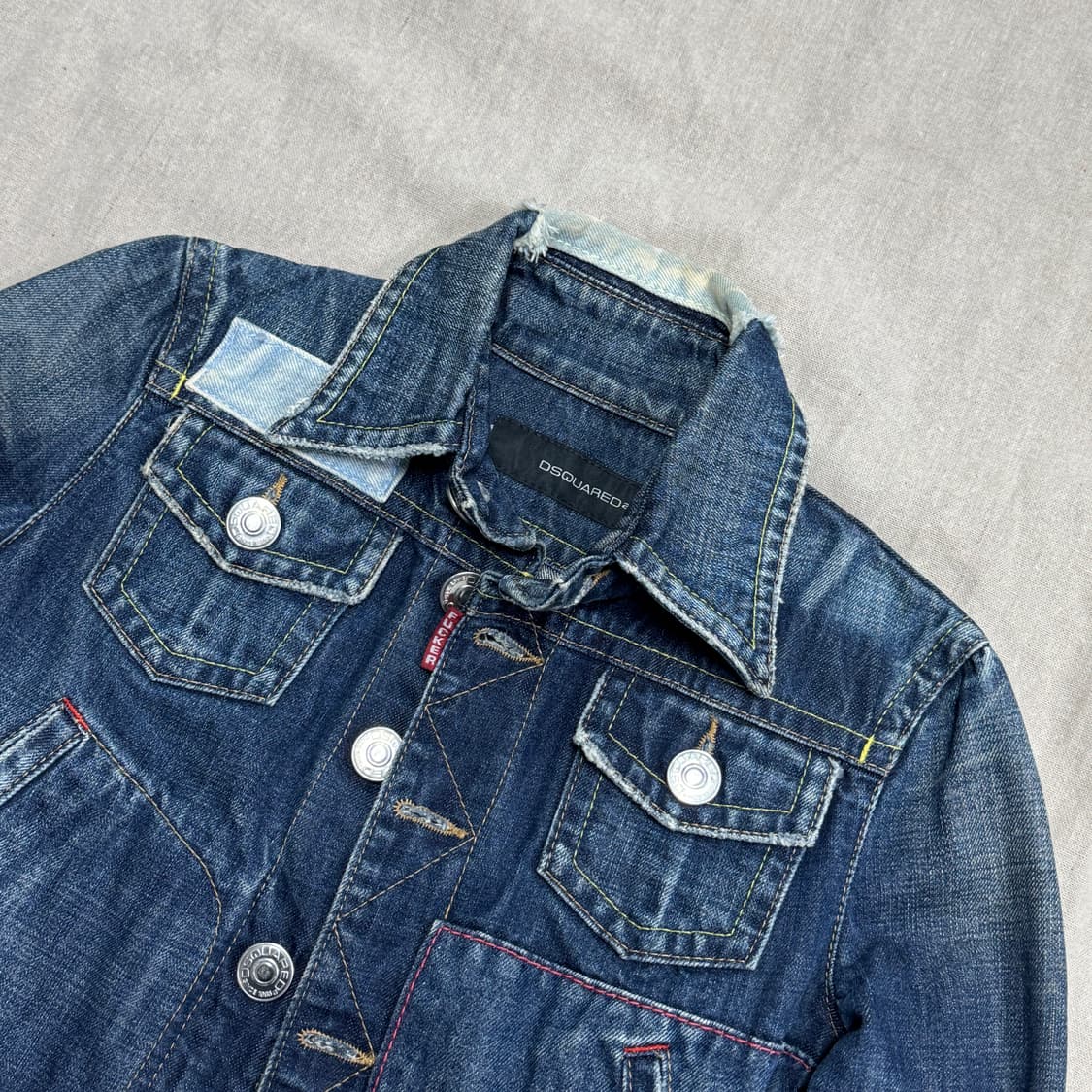 디스퀘어드2 우먼 패치워크 자수 크롭 데님자켓 40 상품이미지2