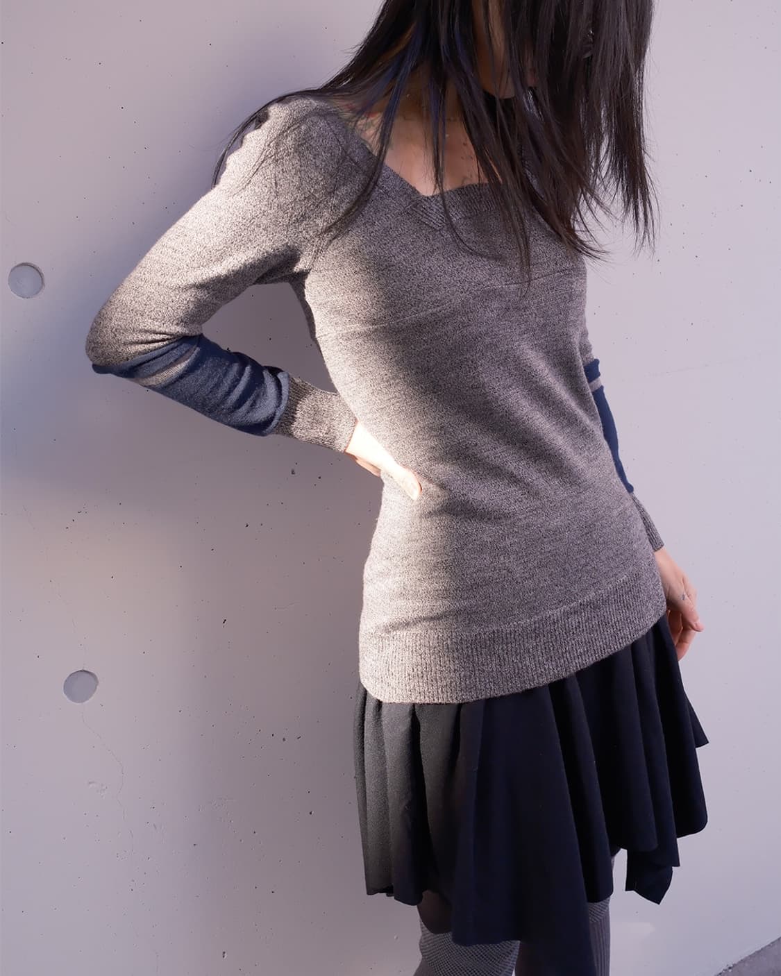 Unbalanced wool skirt 상품이미지1