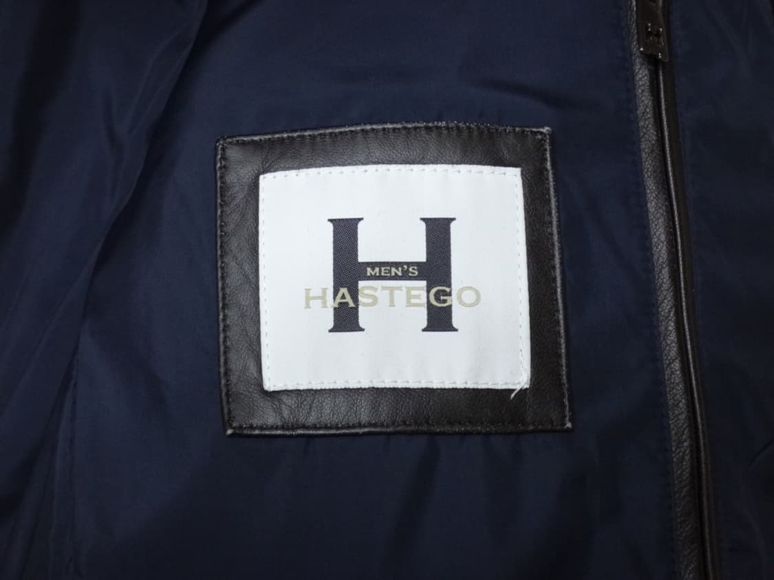 (L/100) HASTEGO 울 캐시미어 양가죽배색 점퍼 상품이미지8