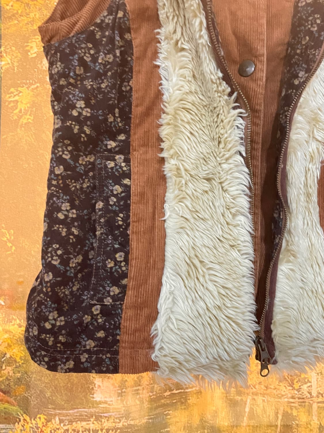 VTG 패치 레이어드 코듀로이 조끼 (투웨이) 상품이미지5