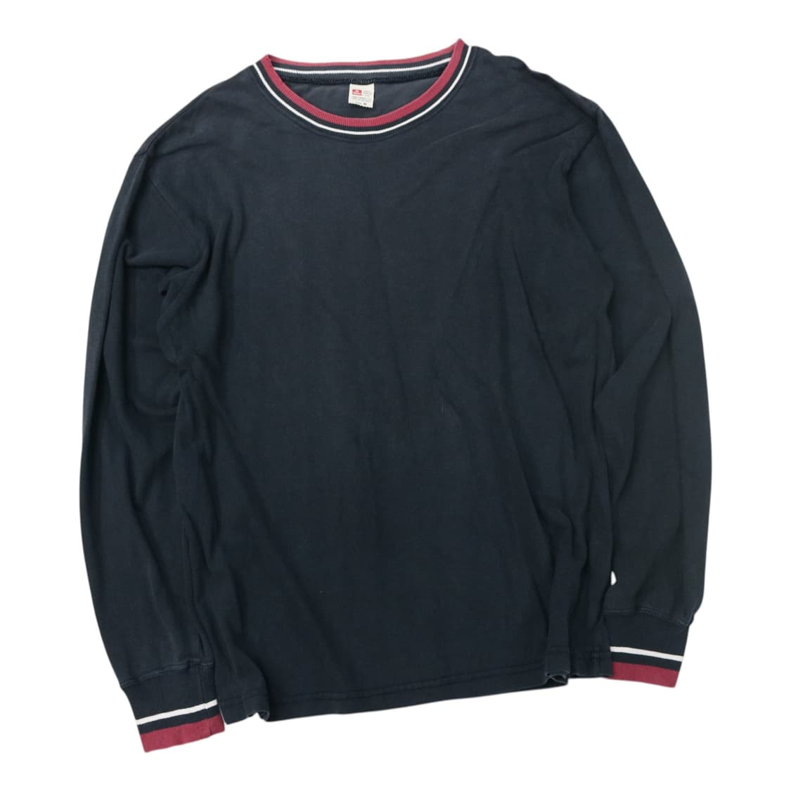 Hanes 헤인즈 빈티지 넥라인 스트라이프 네이비 롱슬리브 (M) 상품이미지1