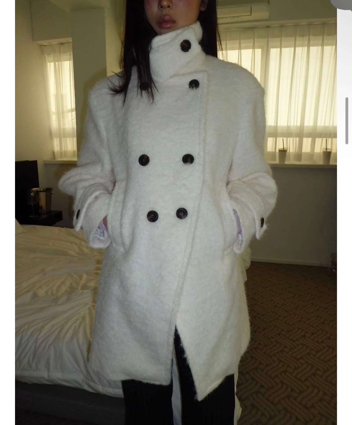 [더에펠] 앙코 더블 모헤어 오버핏 하프코트  상품이미지3