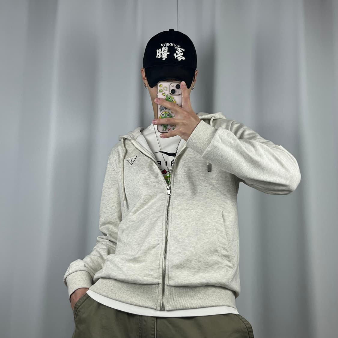 <게스 멜란지 화이트 후드집업> No.1433 상품이미지2