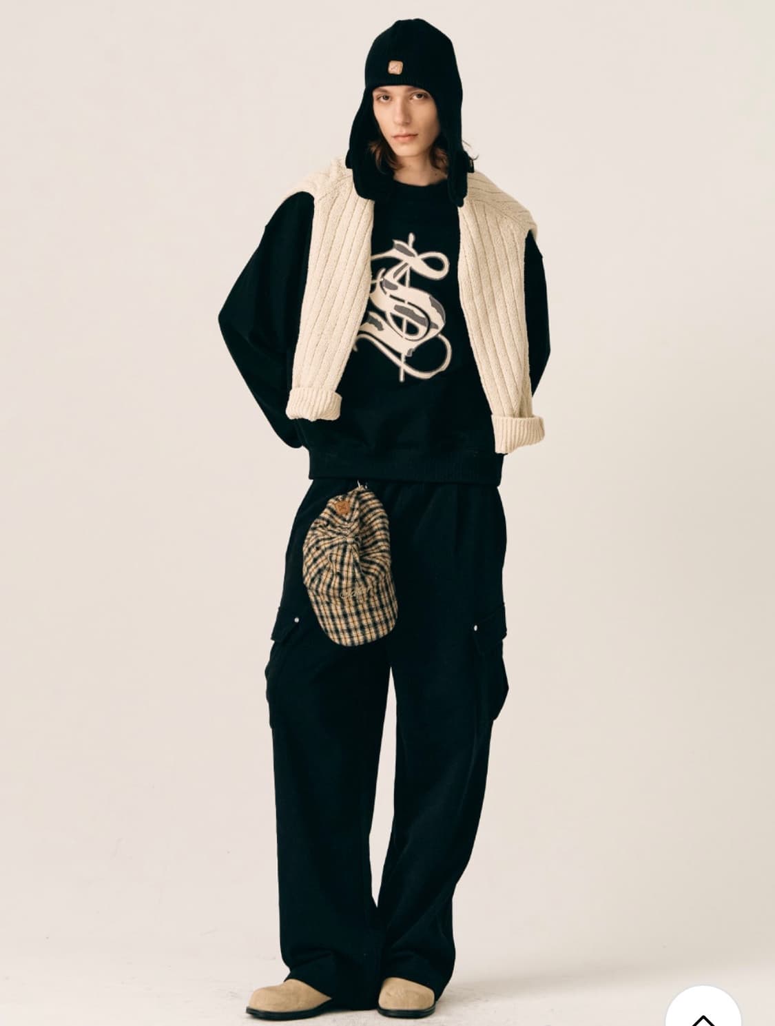 [M] 세터 라운지 와이드 카고 스웨트 스웻 팬츠 블랙 상품이미지10