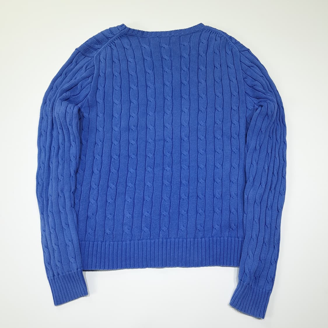 CL264 XL 폴로 코튼 케이블 블루 니트 스웨터 상품이미지6