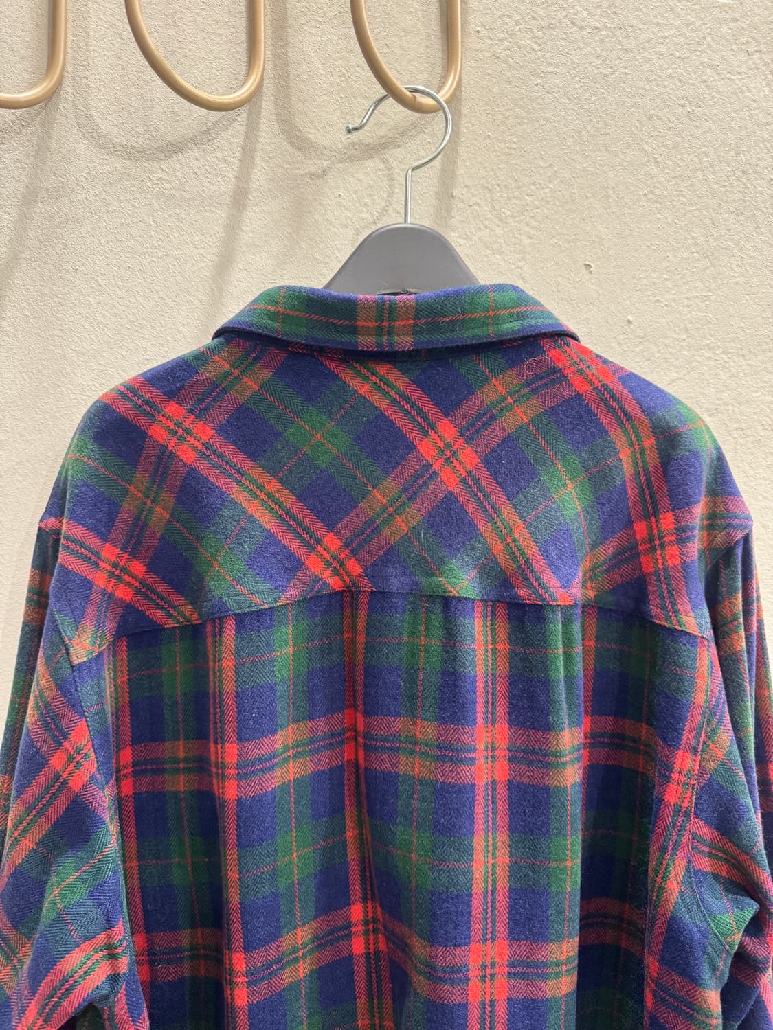 vintage 똑딱이 루즈핏 체크셔츠 상품이미지5