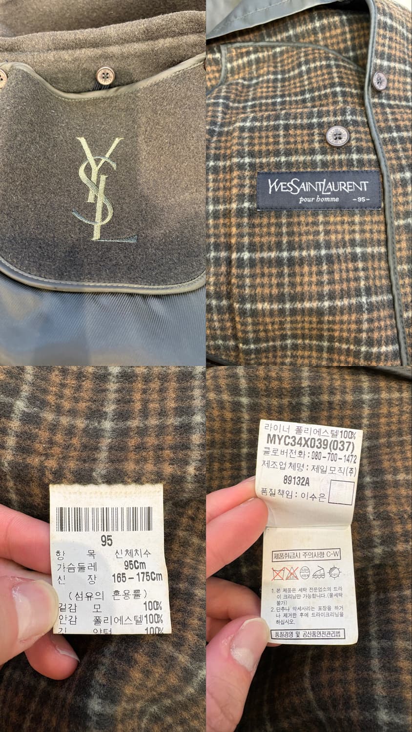 입생로랑 자수 로고 퍼 카라 모직 블루종 자켓 상품이미지10