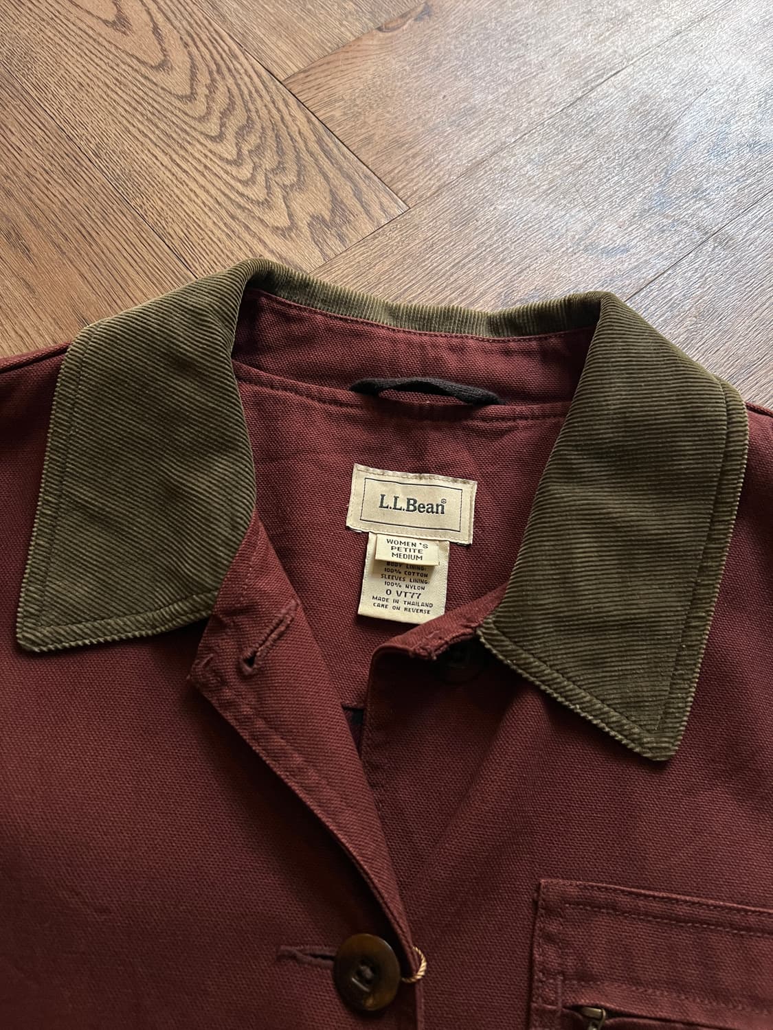 [M]엘엘빈 USA 체크 라이닝 버건디 캔버스 헌팅 자켓 상품이미지2