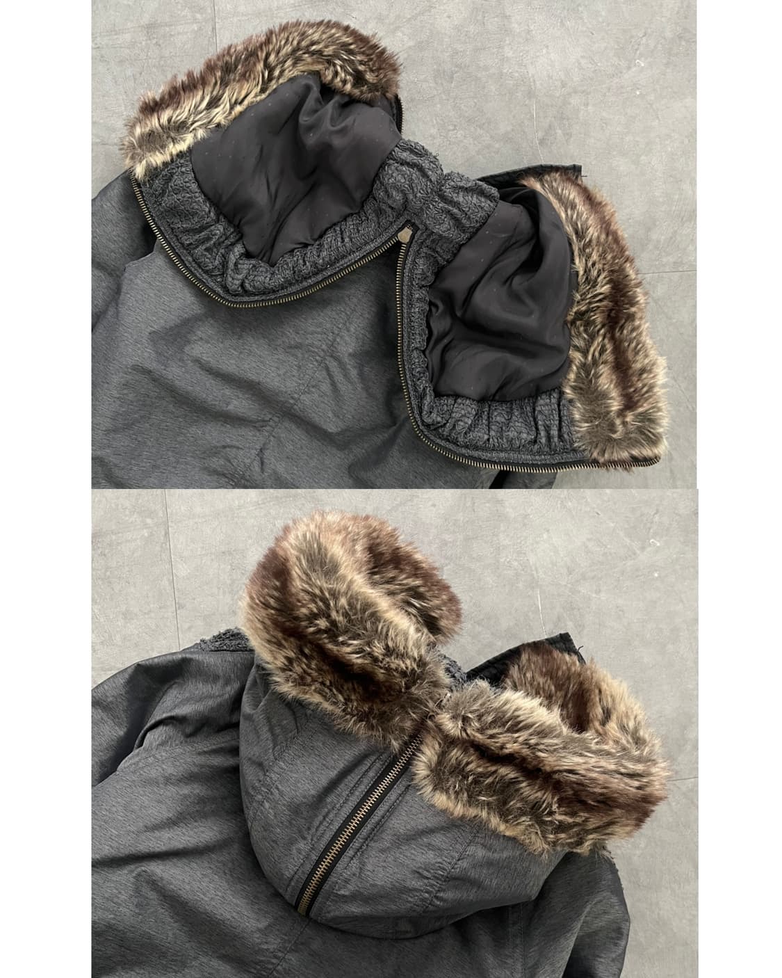 Diesel 디젤 퍼 후드 패디드 차콜 봄버 자켓 상품이미지6