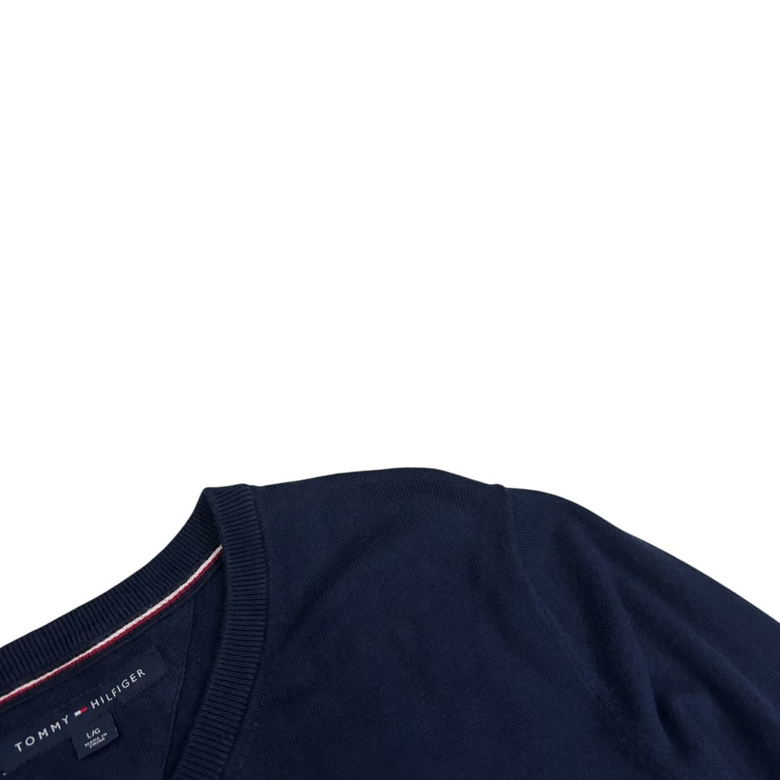 타미힐피거 네이비 코튼 v넥 니트 상품이미지3