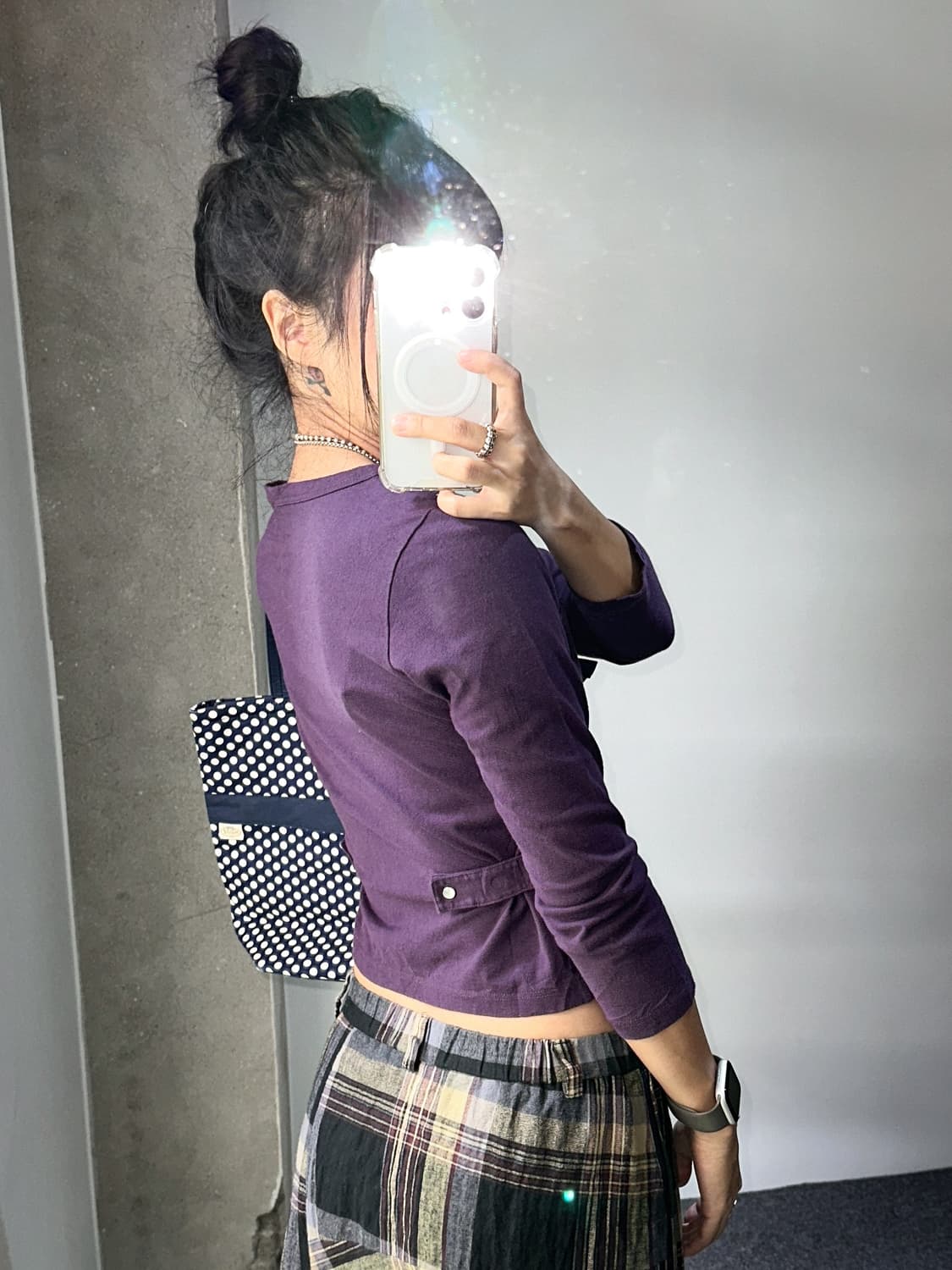 agnes B purple snap buttons cardigan 상품이미지3