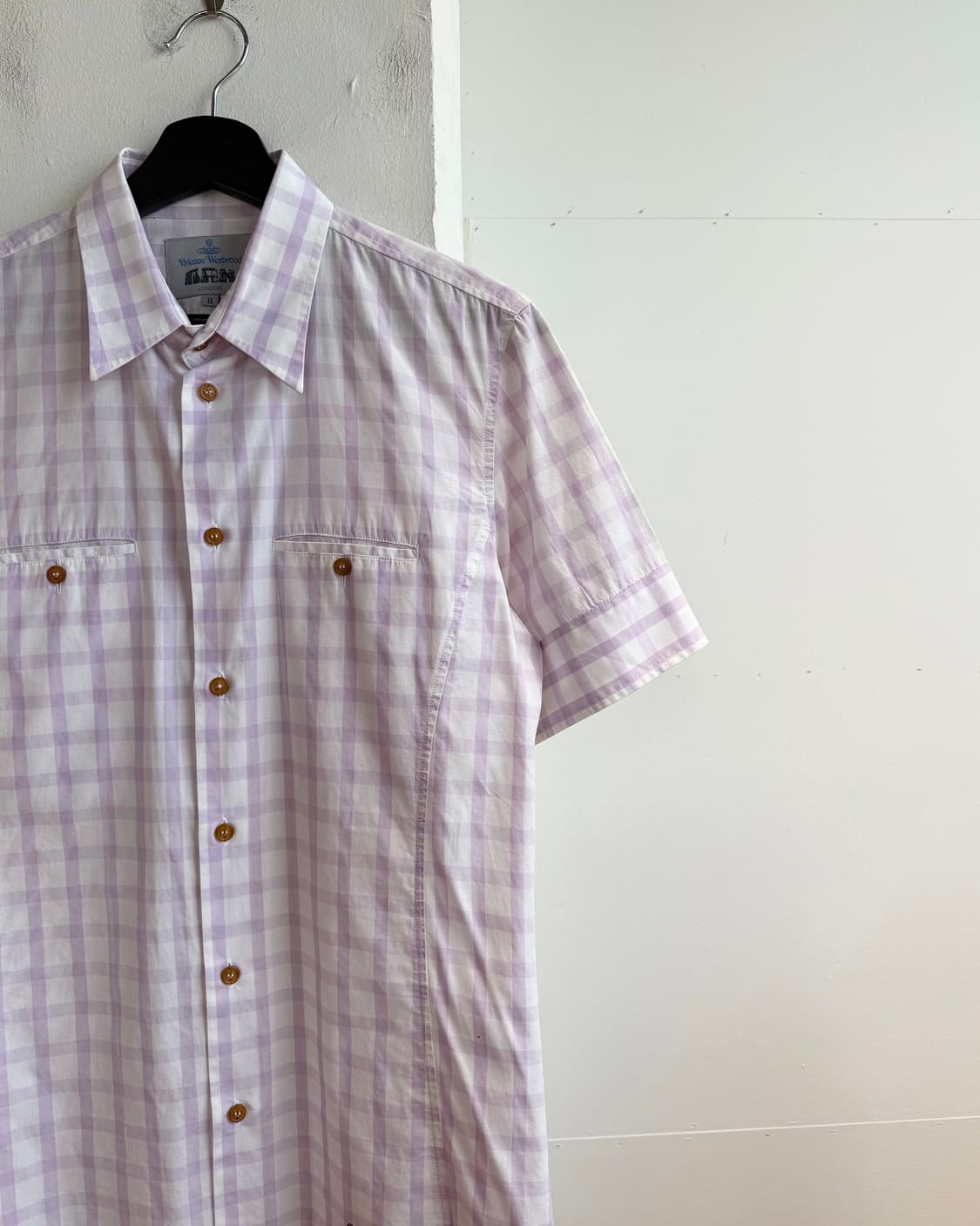 비비안 웨스트우드 맨 퍼플 체크 하프 셔츠  상품이미지5