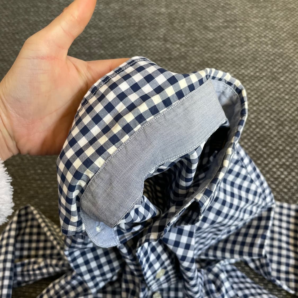 폴로 랄프로렌 네이비 깅엄체크 슬림핏 긴팔 셔츠 상품이미지4